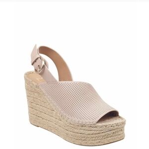 Marc Fisher Women LTD andela Leather Espadrille Wedge Sandals Shoes sz 9M